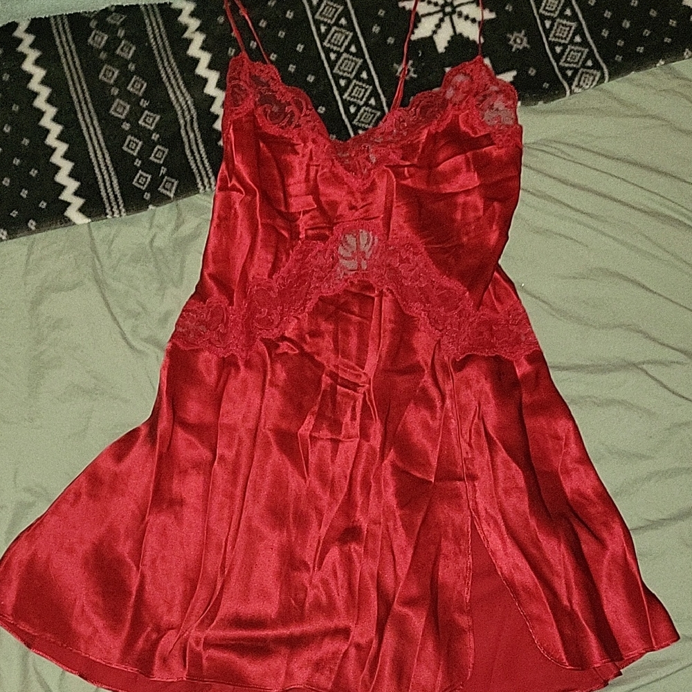Victoria's Secret Scarlet Satin Chemise